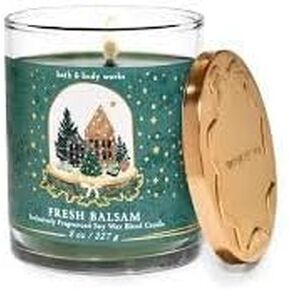 Bath & Body Works, White Barn 1-Wick Candle w/Essential Oils - 7 oz - 2021 Christmas & Winter Scents! (Fresh Balsam)