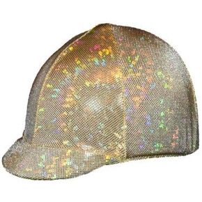 Equestrian Riding Helmet Cover - Holographic Gold
