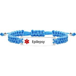 Handwoven Carved Medical Information Warning Bracelet, Men's and Women's Medical First Aid Sign Stainless Steel Bracelet, Birthday and Mother's Day Gift for Family Y3944