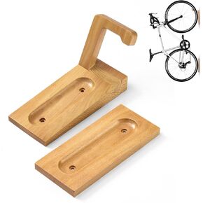 Wooden Bike Rack Nordic Style Wall Mount Bike Hanger Storage Easily Hang/Detach Heavy Duty Holds up to 45 lb (Original)