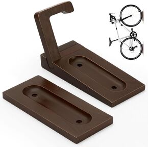 Wooden Bike Rack Nordic Style Wall Mount Bike Hanger Storage Easily Hang/Detach Heavy Duty Holds up to 45 lb (Original)