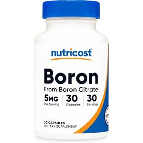 Nutricost Boron Capsules 5mg, 30 Vegetarian Capsules - Gluten Free and GMO Free