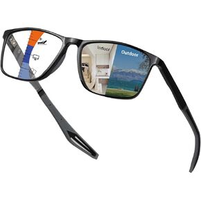 Photochromic Progressive Multifocal Tr90 Reading Glasses for Women Blue Light Blocking Clear on Top Readers on Bottom