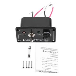Switch Panel, 12V DC LED Indicator Bilge Pump Switch Panel Manual/Off/Auto for Boat Marine