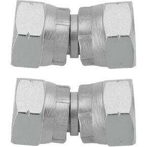 2PCS Hydraulic Female to Female Equal Swivel Coupling Adaptor Connector Carbon Steel BSP Swivel Adaptors, 3/8 Inch BSP to 3/8 Inch BSP 15.2mm ID