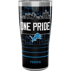 Tervis Traveler NFL Detroit Lions - Slogan Triple Walled Insulated Tumbler Travel Cup Keeps Drinks Cold & Hot, 20oz, Stainless Steel