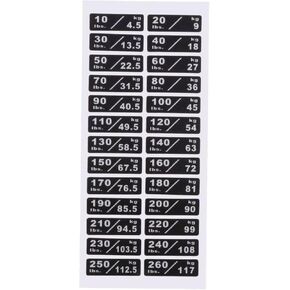 10-260lbs/4.5-117kg Weight Stack Labels Custom Weight Plate Stickers Gym Equipment Sticker Fitness Equipment Stickers