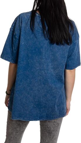 تي شيرت نسائي من Calhoun NHL مقاس كبير فضفاض بكتف منسدل بنمط عتيق ومغسول بحمض وياقة دائرية وأكمام قصيرة in Kuwait