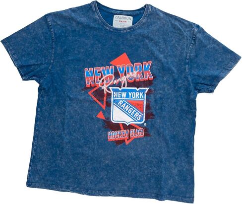 تي شيرت نسائي من Calhoun NHL مقاس كبير فضفاض بكتف منسدل بنمط عتيق ومغسول بحمض وياقة دائرية وأكمام قصيرة in Kuwait