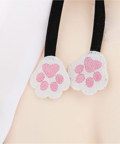 MEOWCOS الملابس الداخلية للنساء القط فتاة الملابس الداخلية مجموعات خادمة الملابس الداخلية الزي تأثيري مع المئزر قلادة عقال in Saudi Arabia