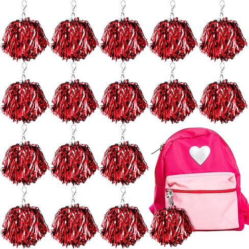 20 Pcs Cheer Pom Pom Keychains Cheer Gift Bulk Cheerleading Keyring Charm for Women Cheer Accessory Sports Events in Saudi Arabia