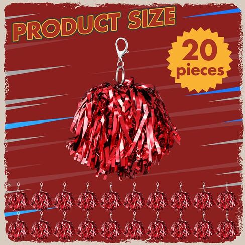 20 Pcs Cheer Pom Pom Keychains Cheer Gift Bulk Cheerleading Keyring Charm for Women Cheer Accessory Sports Events in Saudi Arabia