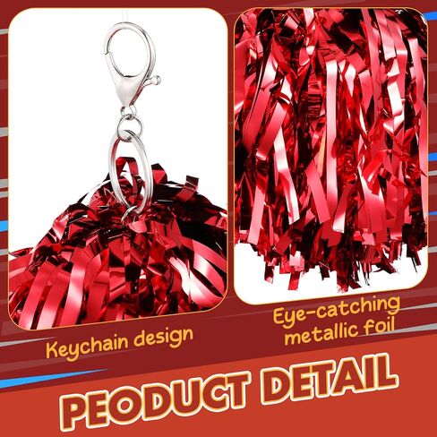 20 Pcs Cheer Pom Pom Keychains Cheer Gift Bulk Cheerleading Keyring Charm for Women Cheer Accessory Sports Events in Saudi Arabia