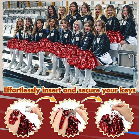 20 Pcs Cheer Pom Pom Keychains Cheer Gift Bulk Cheerleading Keyring Charm for Women Cheer Accessory Sports Events in Saudi Arabia