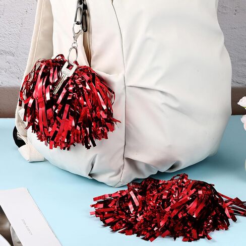 20 Pcs Cheer Pom Pom Keychains Cheer Gift Bulk Cheerleading Keyring Charm for Women Cheer Accessory Sports Events in Saudi Arabia