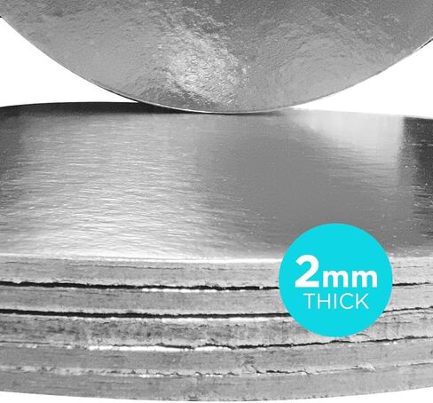 ألواح كيك متينة مستديرة مقاس 10 بوصة، على الجانبين فضي/أسود مستديرة ومصنوعة من الطعام، بسُمك 2 مم (25 قطعة) in Kuwait