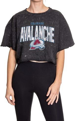 Calhoun NHL Surf & Skate Womens Oversize Drop Shoulder Acid Wash Cropped T-Shirt in Saudi Arabia