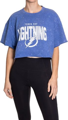 Calhoun NHL Surf & Skate Womens Oversize Drop Shoulder Acid Wash Cropped T-Shirt in Saudi Arabia