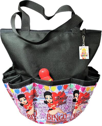 Lucky Lady 10 Pocket Bingo Bag I Really Love Bingo with "Sweet on Bingo" Lucky Charm in Saudi Arabia