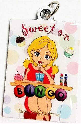 Lucky Lady 10 Pocket Bingo Bag I Really Love Bingo with "Sweet on Bingo" Lucky Charm in Saudi Arabia