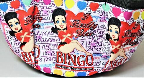 Lucky Lady 10 Pocket Bingo Bag I Really Love Bingo with "Sweet on Bingo" Lucky Charm in Saudi Arabia