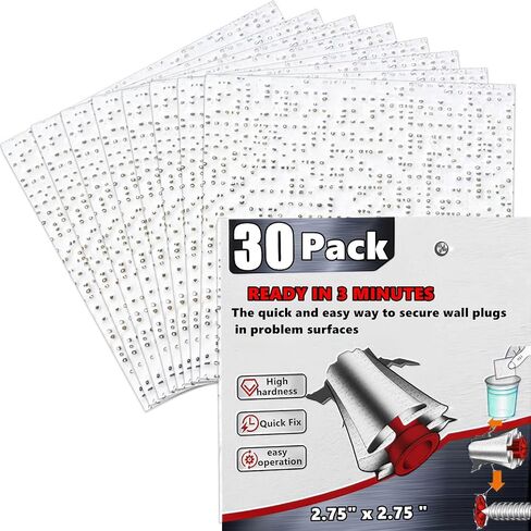 30 قرصًا - تثبيت مثبتات الحائط بسرعة، رقعة إصلاح مرساة الحائط السائبة، مناسبة للتثبيت السريع لمثبتات الحائط باستخدام براغي بأحجام مختلفة، إصلاح مثبتات الحائط السائبة بسرعة (2.75 بوصة) in Kuwait