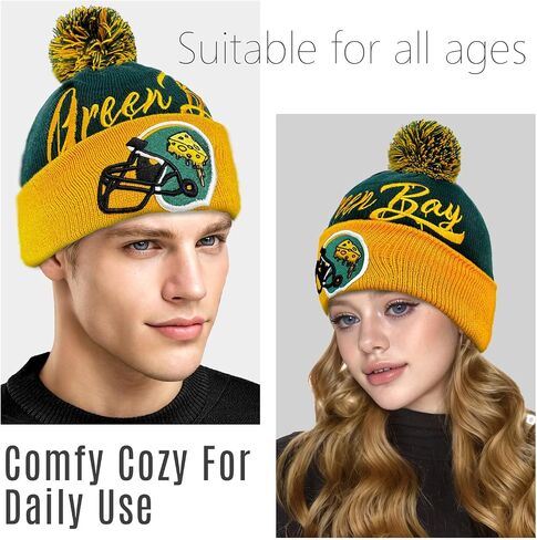 Football Team Logo Hats Winter Knit Cuffed Stylish Beanie Knit Cap Sport Hats 2024 Fashion Toque Cap in Saudi Arabia