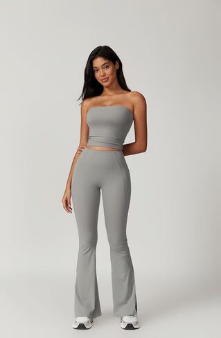 Workout Sets for Women 2 Piece High Waist Flare Pants Match Stretchy Sports Bra Gym Yoga Outfits Athletic Clothes in Saudi Arabia