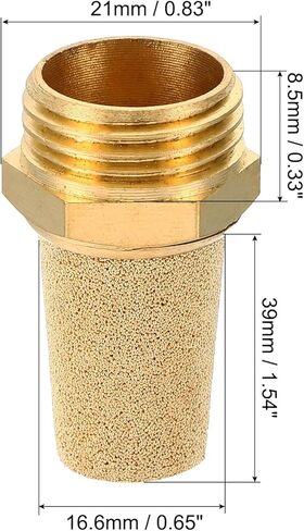 كاتم صوت عادم برونزي متكلس مقاس 1/2 بوصة NPT من باتيكل، 10 قطع كاتم صوت هوائي نحاسي in Kuwait