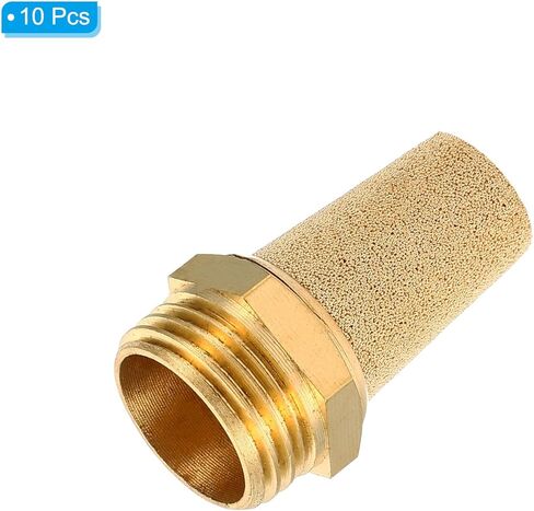 كاتم صوت عادم برونزي متكلس مقاس 1/2 بوصة NPT من باتيكل، 10 قطع كاتم صوت هوائي نحاسي in Kuwait