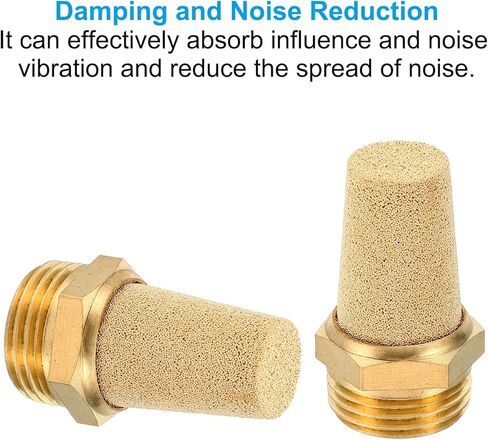 كاتم صوت عادم برونزي متكلس مقاس 1/2 بوصة NPT من باتيكل، 10 قطع كاتم صوت هوائي نحاسي in Kuwait