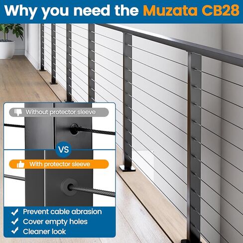 Muzata 60 حزمة مستوى عجلة حامي كم أسود سيليكون المطاط كابل حديدي عدة فقط للوظائف المعدنية المستوى 1/8 "5/32" كابل CB29، CP3 in Kuwait