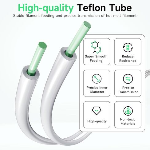 أنبوب تيفلون YOOPAI PTFE بطول 5 متر مع قاطع، معرف 2.5 مم × 4 مم OD PTFE أنبوب تفلون يناسب طابعة ثلاثية الأبعاد لطارد المحرك المباشر، لـ Bambu Lab A1/A1 mini/P1P/P1S/X1C لـ Creality K1/K1 Max/Ender 3 V3 (أبيض) in Kuwait