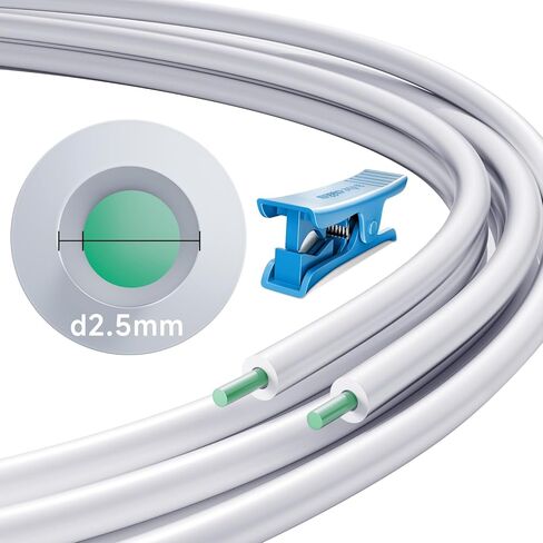 أنبوب تيفلون YOOPAI PTFE بطول 5 متر مع قاطع، معرف 2.5 مم × 4 مم OD PTFE أنبوب تفلون يناسب طابعة ثلاثية الأبعاد لطارد المحرك المباشر، لـ Bambu Lab A1/A1 mini/P1P/P1S/X1C لـ Creality K1/K1 Max/Ender 3 V3 (أبيض) in Kuwait