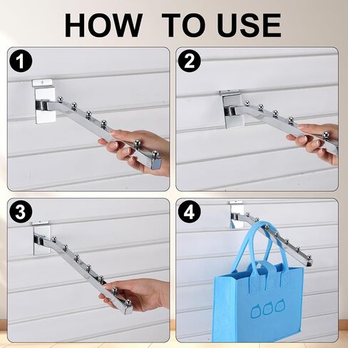 Blulu 10 قطع 7 كرات شلال Slatwall خطافات 13.8 بوصة معدنية شريحة جدار ملحق Slatwall عرض الشماعات الثقيلة شريحة جدار السنانير الرف بين قوسين للملابس التجزئة متجر المرآب العرض (أسود) in Saudi Arabia