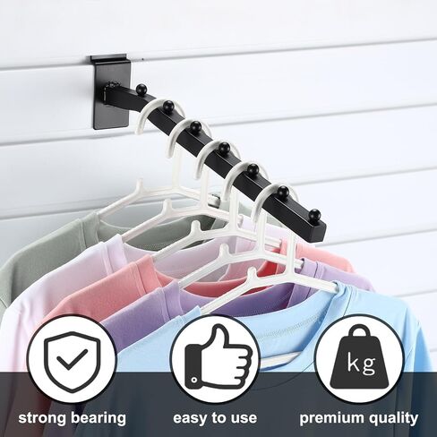 Blulu 10 قطع 7 كرات شلال Slatwall خطافات 13.8 بوصة معدنية شريحة جدار ملحق Slatwall عرض الشماعات الثقيلة شريحة جدار السنانير الرف بين قوسين للملابس التجزئة متجر المرآب العرض (أسود) in Saudi Arabia
