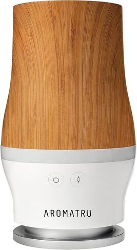 Smart Aromatherapy Waterless Oil Diffuser with WiFi Capability and App – Combine and Diffuse up to 4 Bottles of Essential Oils Simultaneously – No Water, No Mess (Light Bamboo) in Saudi Arabia