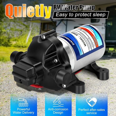 High-End 2088-554-144/2088-403-144 Fresh Water Pump,12 VDC,3.5 Gallons Per Minute,45 Psi,1/2MNPT Connection,Water Delivery Pump for RV or Marine Use,No Noise,Includes Detachable Filters! in Saudi Arabia