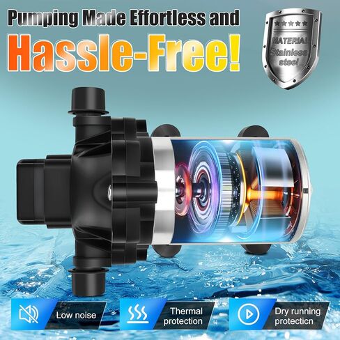 High-End 2088-554-144/2088-403-144 Fresh Water Pump,12 VDC,3.5 Gallons Per Minute,45 Psi,1/2MNPT Connection,Water Delivery Pump for RV or Marine Use,No Noise,Includes Detachable Filters! in Saudi Arabia