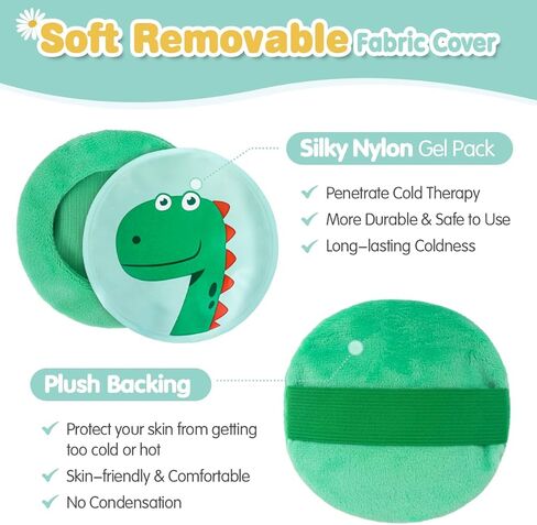 Hilph Kids Ice Packs for Boo Boos, Reusable Toddler Cold Packs with Soft Sleeves for Kids Injuries Cute Baby Ice Packs Hot Cold Therapy for Children's Pain Relief, Bump, Bruise, First Aid, 4 Pack in Saudi Arabia