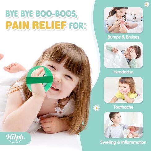 Hilph Kids Ice Packs for Boo Boos, Reusable Toddler Cold Packs with Soft Sleeves for Kids Injuries Cute Baby Ice Packs Hot Cold Therapy for Children's Pain Relief, Bump, Bruise, First Aid, 4 Pack in Saudi Arabia