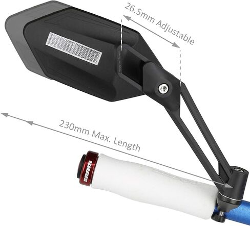 مجموعة مرايا مثبتة على مقود الدراجة من Venzo عدسة زرقاء 75% زجاج مضاد للتوهج للطريق الجبلي والرؤية الخلفية اليمنى مع عاكس in Kuwait