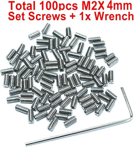100pcs M2 X 2mm 304 Set Screws Stainless Steel 2mm x 2mm Set Screws,Allen Head Hex Hexagon Socket Set Screws with 0.9mm Allen Wrench,2mm Set Screw hex Allen Head Socket Set Screws. in Kuwait