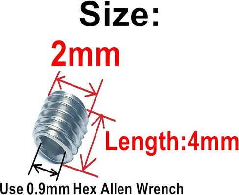 100pcs M2 X 2mm 304 Set Screws Stainless Steel 2mm x 2mm Set Screws,Allen Head Hex Hexagon Socket Set Screws with 0.9mm Allen Wrench,2mm Set Screw hex Allen Head Socket Set Screws. in Kuwait