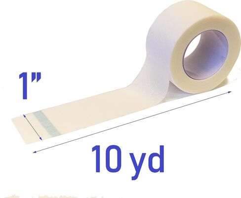 Soft Paper Non-Woven Microporous Self Adhesive Latex Free Waterproof Medical Surgical Tape 1" x 10 Yards, Set of 6 Rolls with One Dispenser Included in Saudi Arabia