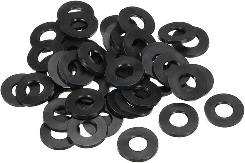 PATIKIL M8 Rubber Flat Washer, 40 Pack 8mm ID 18mm OD 1.5mm Thick Sealing Spacer Gasket Ring for Faucet Pipe Water Hose Fastener Bolt, Black in Saudi Arabia