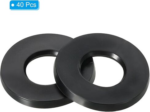 PATIKIL M8 Rubber Flat Washer, 40 Pack 8mm ID 18mm OD 1.5mm Thick Sealing Spacer Gasket Ring for Faucet Pipe Water Hose Fastener Bolt, Black in Saudi Arabia