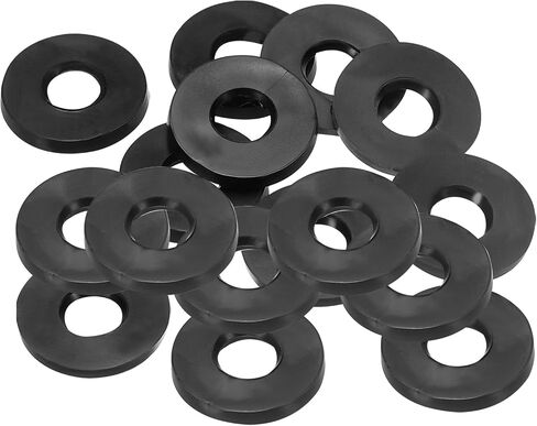 PATIKIL M8 Rubber Flat Washer, 40 Pack 8mm ID 18mm OD 1.5mm Thick Sealing Spacer Gasket Ring for Faucet Pipe Water Hose Fastener Bolt, Black in Saudi Arabia