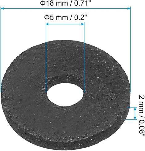 PATIKIL M8 Rubber Flat Washer, 40 Pack 8mm ID 18mm OD 1.5mm Thick Sealing Spacer Gasket Ring for Faucet Pipe Water Hose Fastener Bolt, Black in Saudi Arabia