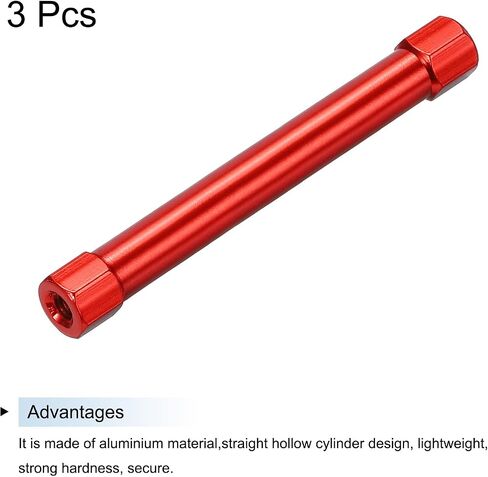 MECCANIXITY Hex Aluminium Standoff Column Spacer,Standoffs Hexagonal Spacers M3x60mm,Spacers Assortment Kit for RC Airplane,FPV Quadcopter,CNC,Red,Pack of 3 in Saudi Arabia
